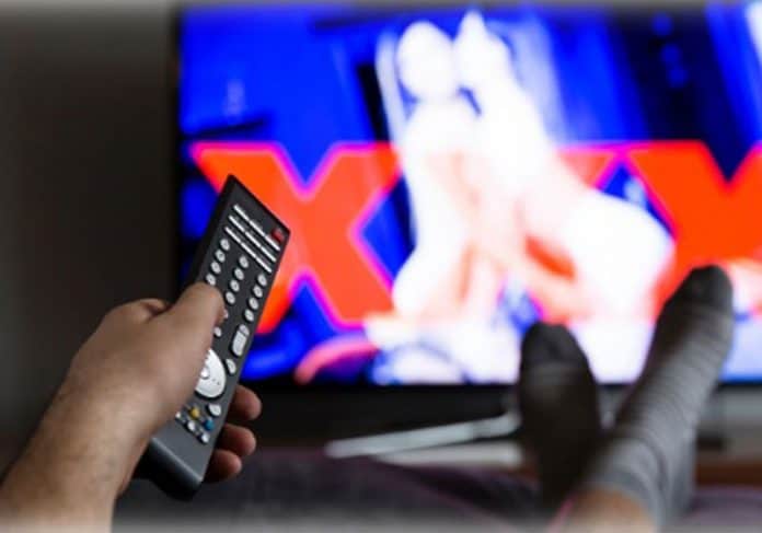persona viendo canal en japones