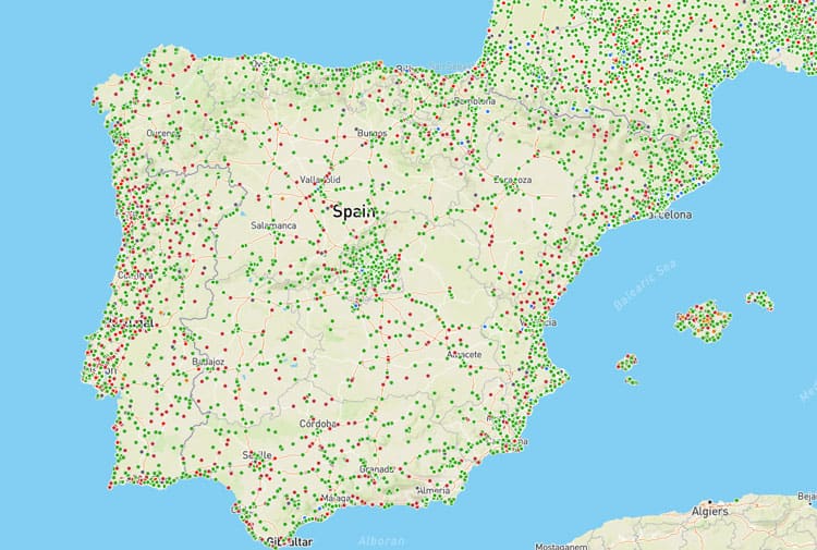 puntos de recarga coche eléctrico
